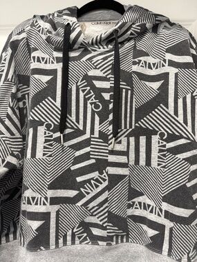 Calvin Klein Black & Gray Geometric Logo Hoodie